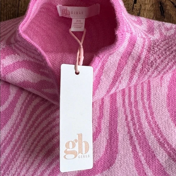 Y2K GB Girls Pink and White Swirl Sweater Dress sz 8/10 - Picture 6 of 8